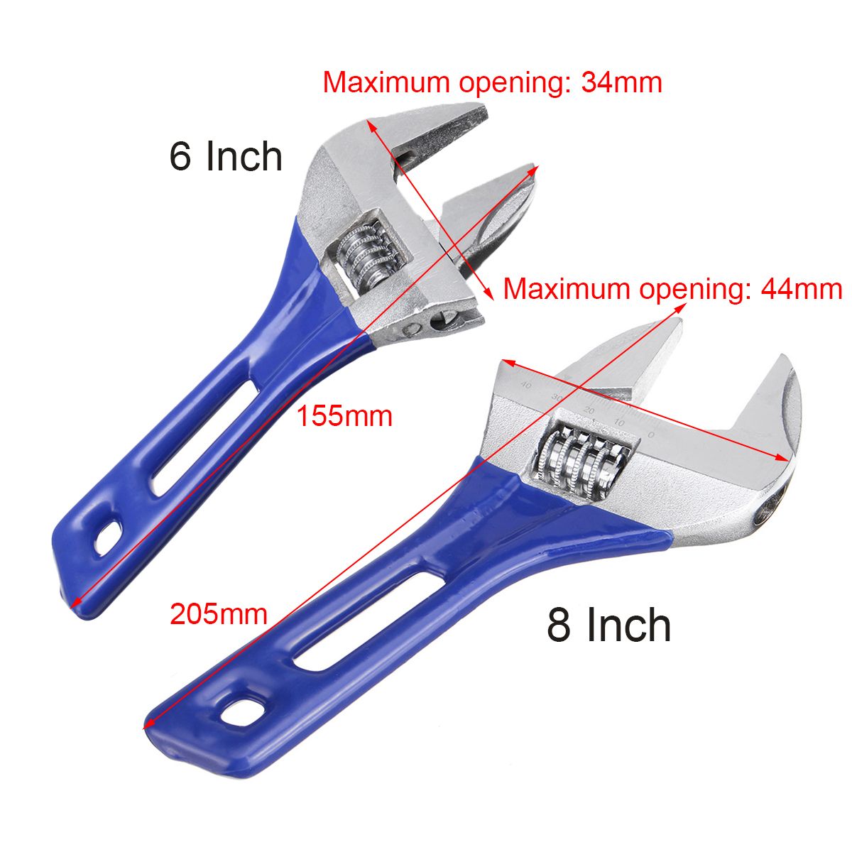 6inch-8inch-Wrench-Spanners-Chromic-Plating-Adjustable-Large-Opening-Handle-Shank-with-Scale-1446445