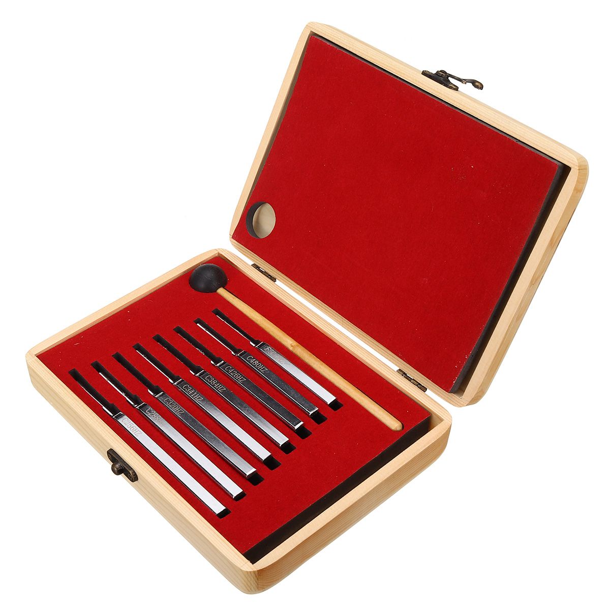 8Pcs-256Hz---512Hz-Steel-Tuning-Fork-Set-Physics-Medical-Diagnostic-And-Mallet-1732336