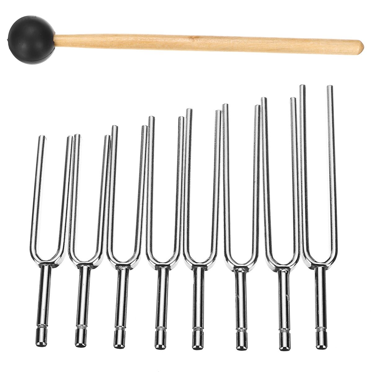 8Pcs-256Hz---512Hz-Steel-Tuning-Fork-Set-Physics-Medical-Diagnostic-And-Mallet-1732336