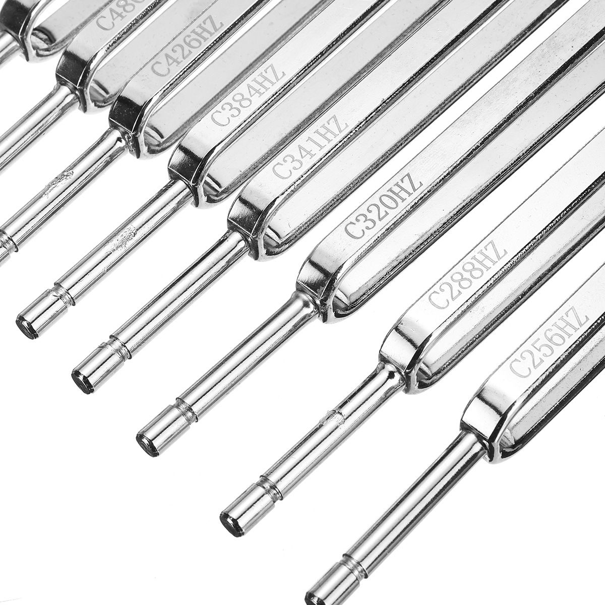 8Pcs-256Hz---512Hz-Steel-Tuning-Fork-Set-Physics-Medical-Diagnostic-And-Mallet-1732336