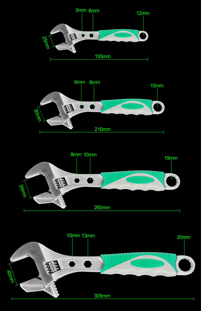 BERRYLION-Adjustable-Universal-Wrench-Spanner-681012Inch-Wrench-Set-With-Allen-Key-Ratchet-Wrench-Ha-1232492