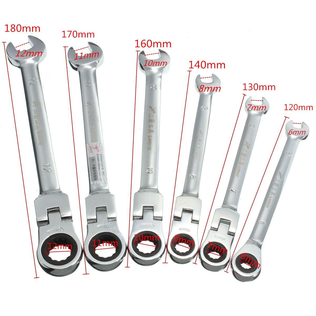 DANIU-6pcs-a-Set-6mm-12mm-Flexible-Pivoting-Head-Ratchet-Combination-Spanner-Wrench-Garage-Metric-To-1069428