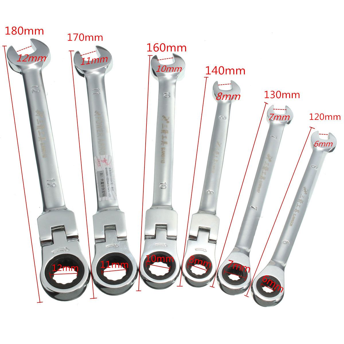 DANIU-Flexible-Pivoting-Head-Ratchet-Combination-Spanner-Wrench-Garage-Metric-Tool-6mm-7mm-8mm-10mm--1191093