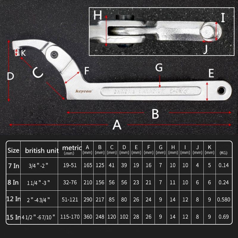 Keyconreg-Metric-Crescent-Wrench-Hooked-Multifunctional-Hook-Type-Wrench-Tool-4-Sizes-1211758