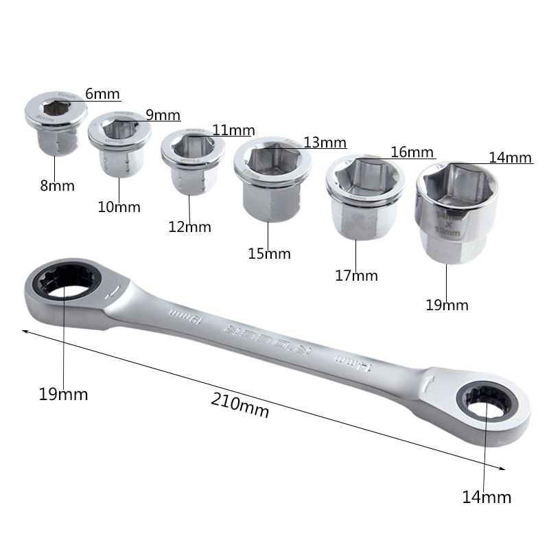 RDEER-Socket-Wrench-Set-Universal-Ratchet-Wrench-Double-End-Socket-Adapter-Multifunctional-Repair-To-1391648