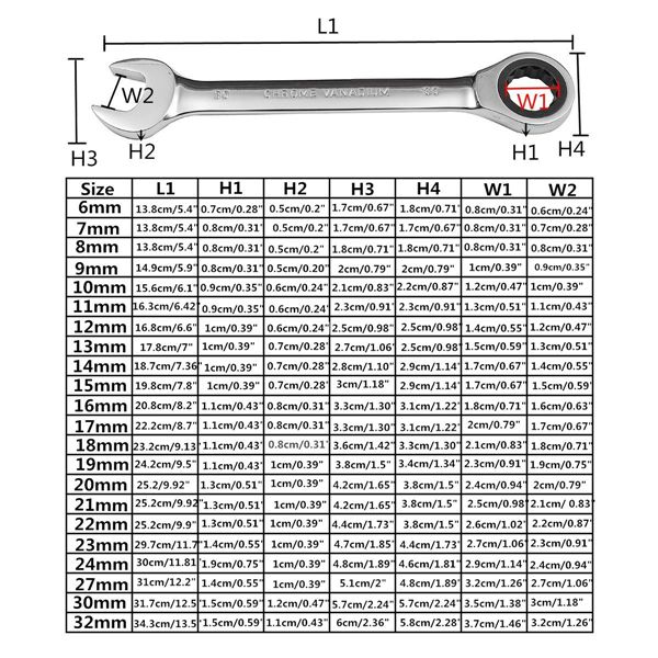 Raitooltrade-HT01-Chrome-Vanadium-Steel-Metric-Ratchet-Spanner-Gear-Wrench-Fixed-Head-6-32mm-1089483