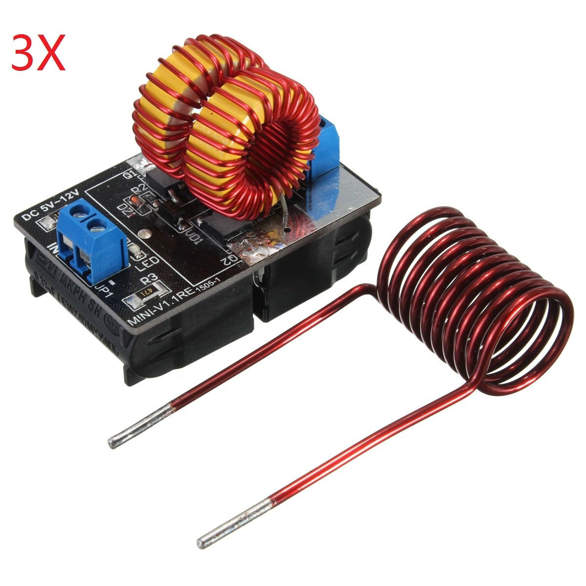 3Pcs-Geekcreitreg-5V--12V-ZVS-Induction-Heating-Power-Supply-Module-With-Coil-1047939