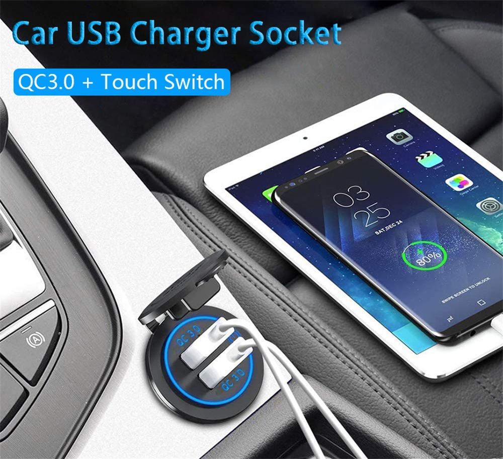 12-24V-QC-30-Fast-Dual-USB-Charger-Touch-Switch--Waterproof-Accessory-For-Motorcycle-Car-Truck-Boat-1823784
