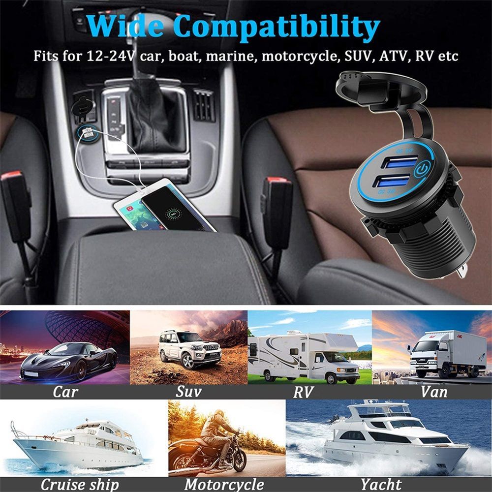 12-24V-QC-30-Fast-Dual-USB-Charger-Touch-Switch--Waterproof-Accessory-For-Motorcycle-Car-Truck-Boat-1823784