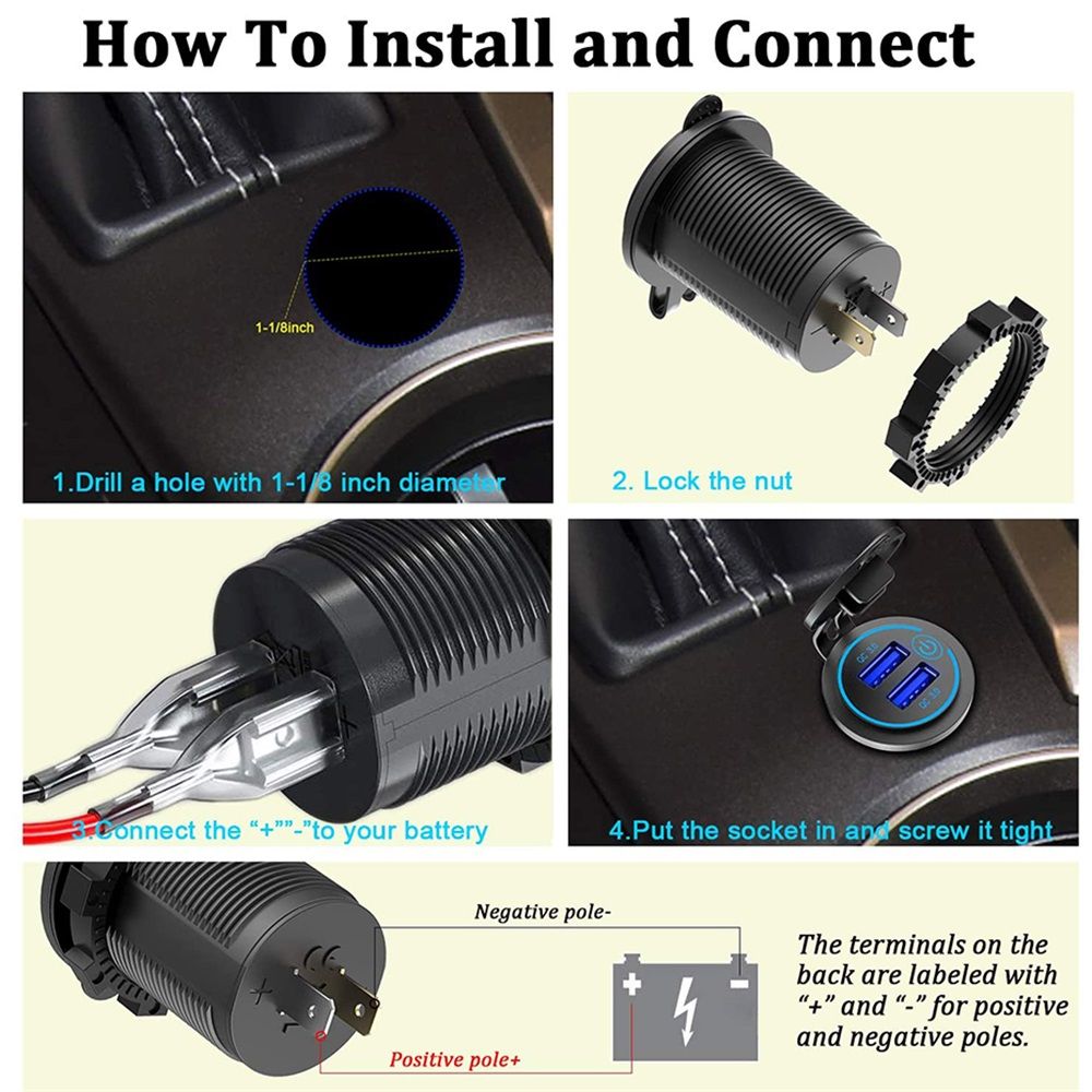 12-24V-QC-30-Fast-Dual-USB-Charger-Touch-Switch--Waterproof-Accessory-For-Motorcycle-Car-Truck-Boat-1823784