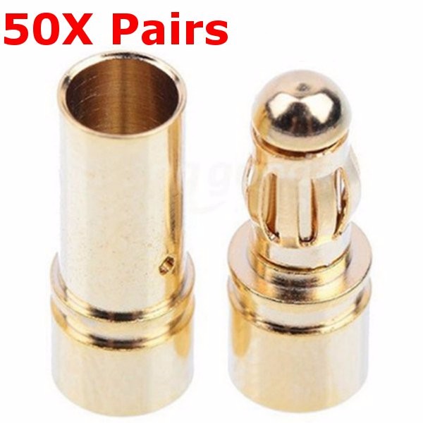 50-Pairs-35mm-Gold-Bullet-Banana-Connector-Plug-Male-amp-Female-For-ESC-Battery-Motor-996353